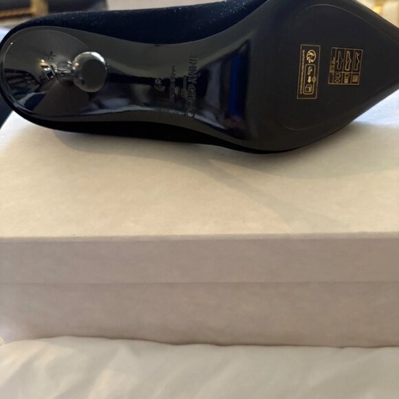 jimmy choo orb pump 95 size 37 black velvet with crystal orb - Picture 8 of 10
